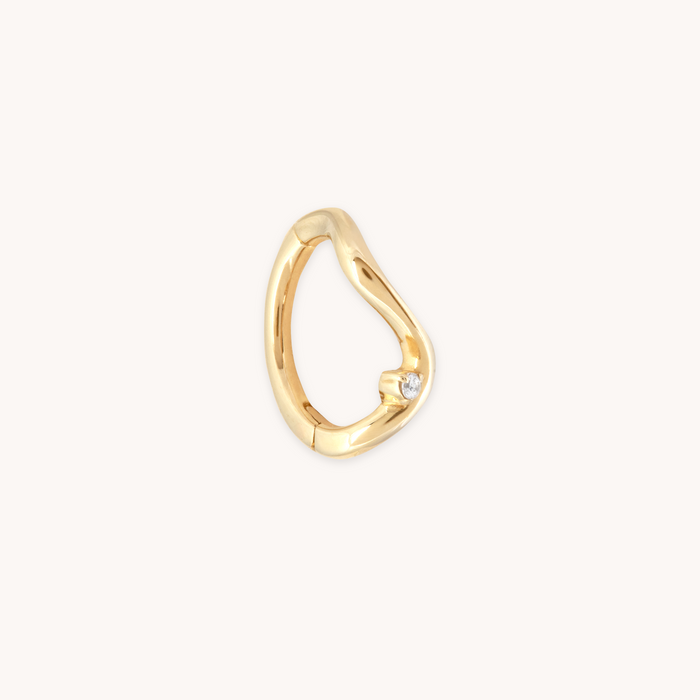 SOLID GOLD WAVE ROOK HOOP CUT OUT