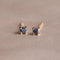 September Birthstone Stud Earrings in Gold with Sapphire CZ