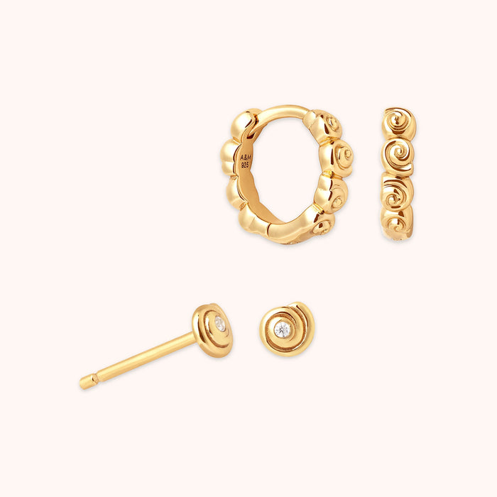 Sea Shell Stacking Set in Gold