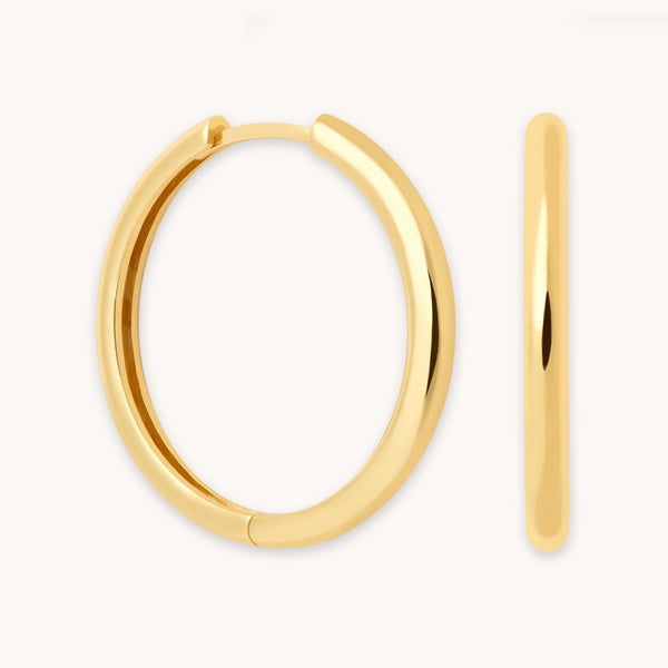 Simple Hinge Large Hoops in Gold