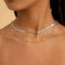 Snake Chain Necklace in Silver worn with long link chain necklace