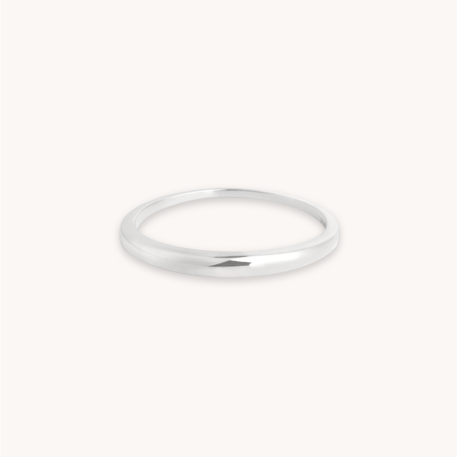 Dome ring in Solid White Gold
