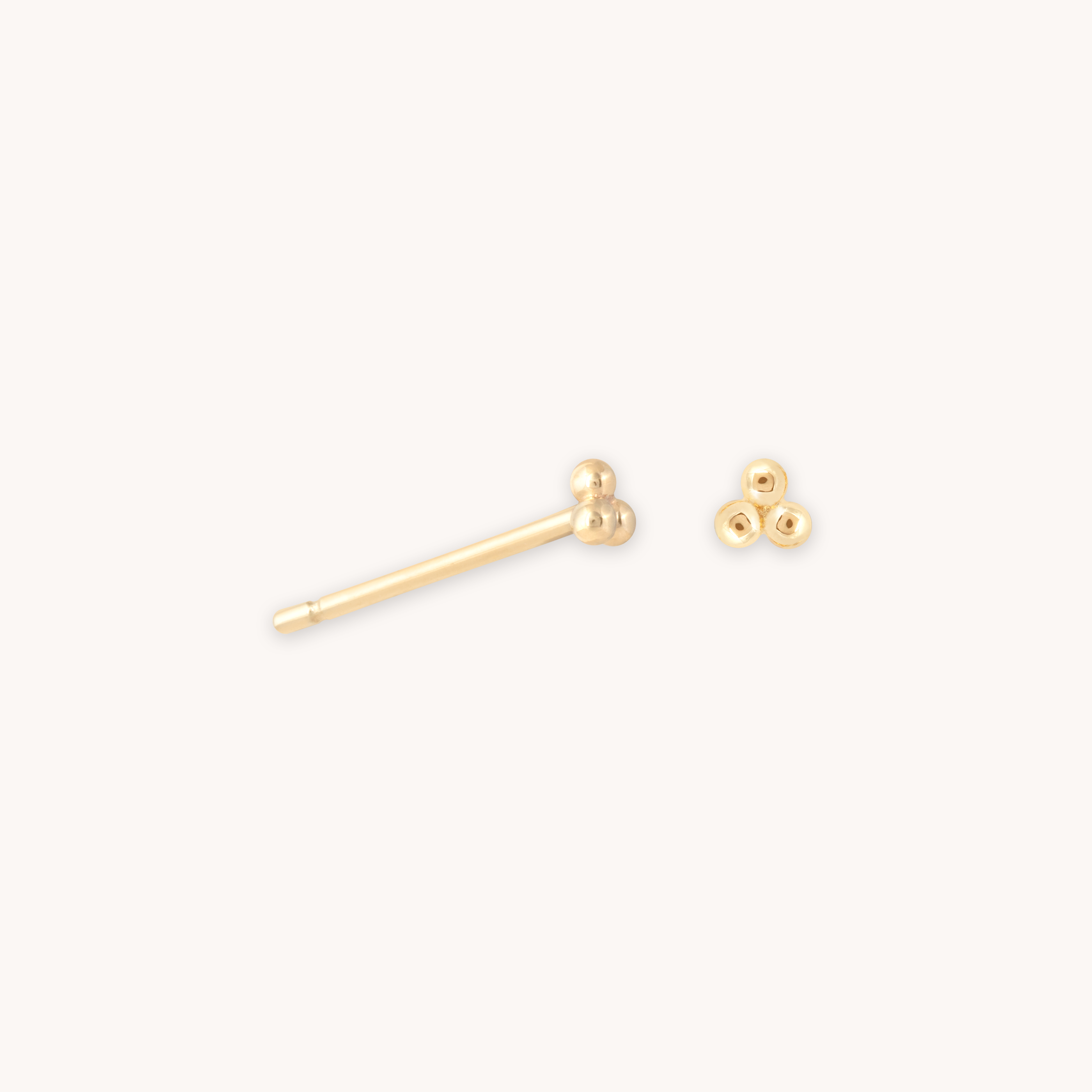 Trinity Stud Earrings in Solid Gold cut out