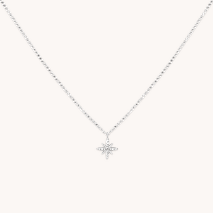 Twilight Pendant Necklace in Solid White Gold with 14CT solid gold label
