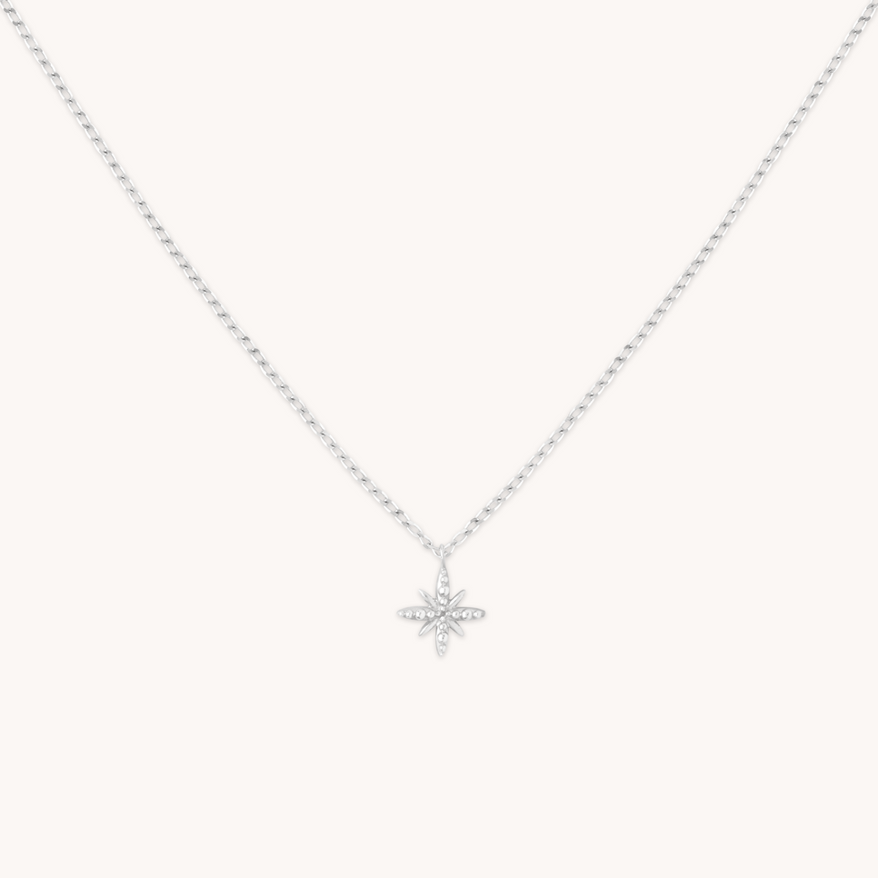 Twilight Pendant Necklace in Solid White Gold with 14CT solid gold label