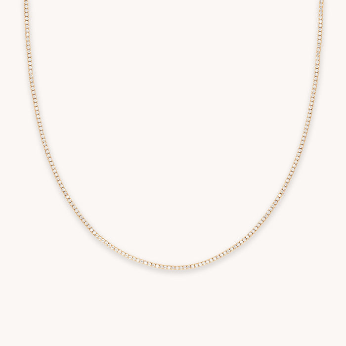 Tennis Chain Necklace in Gold