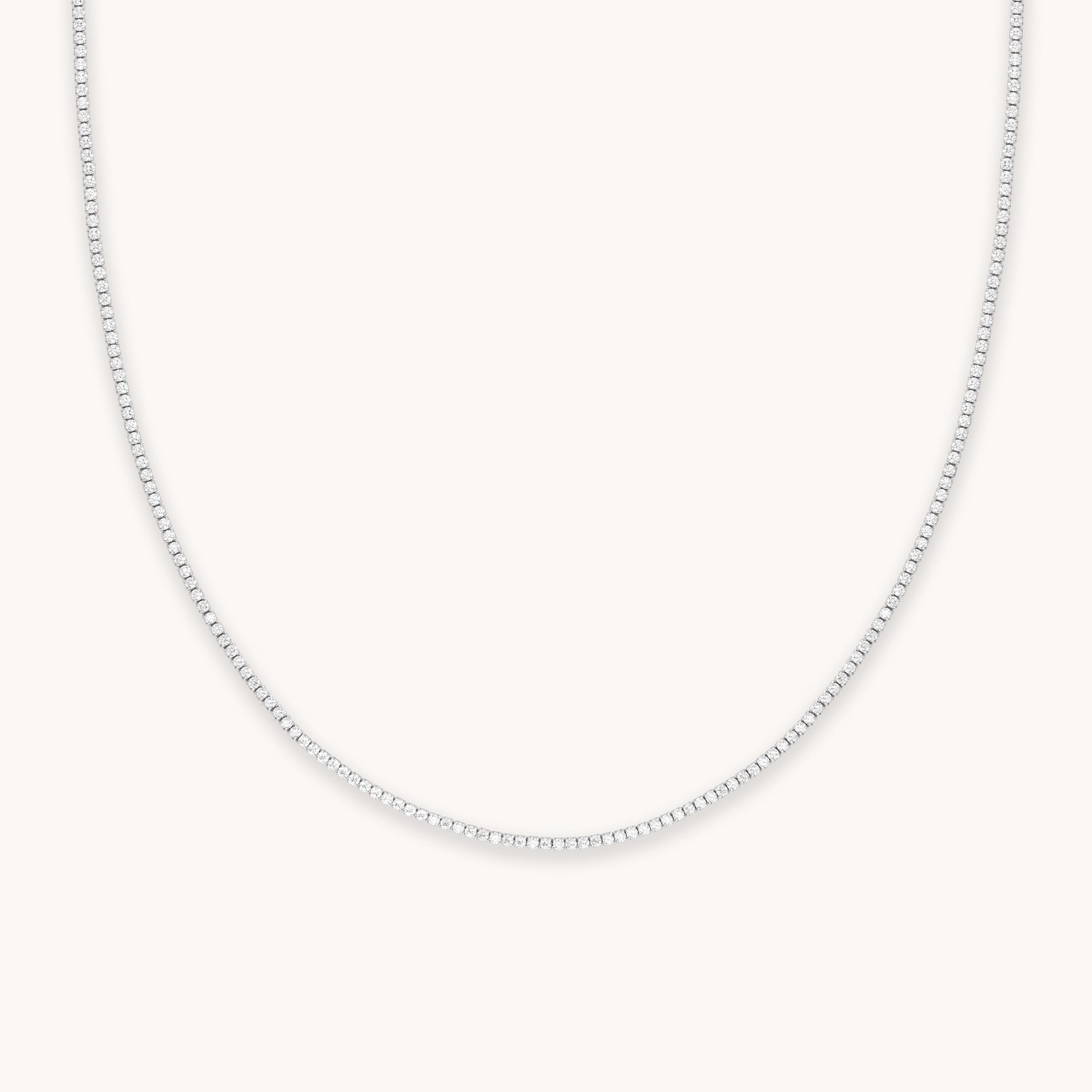 Tennis Chain Necklace in Silver