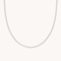 Tennis Chain Necklace in Silver