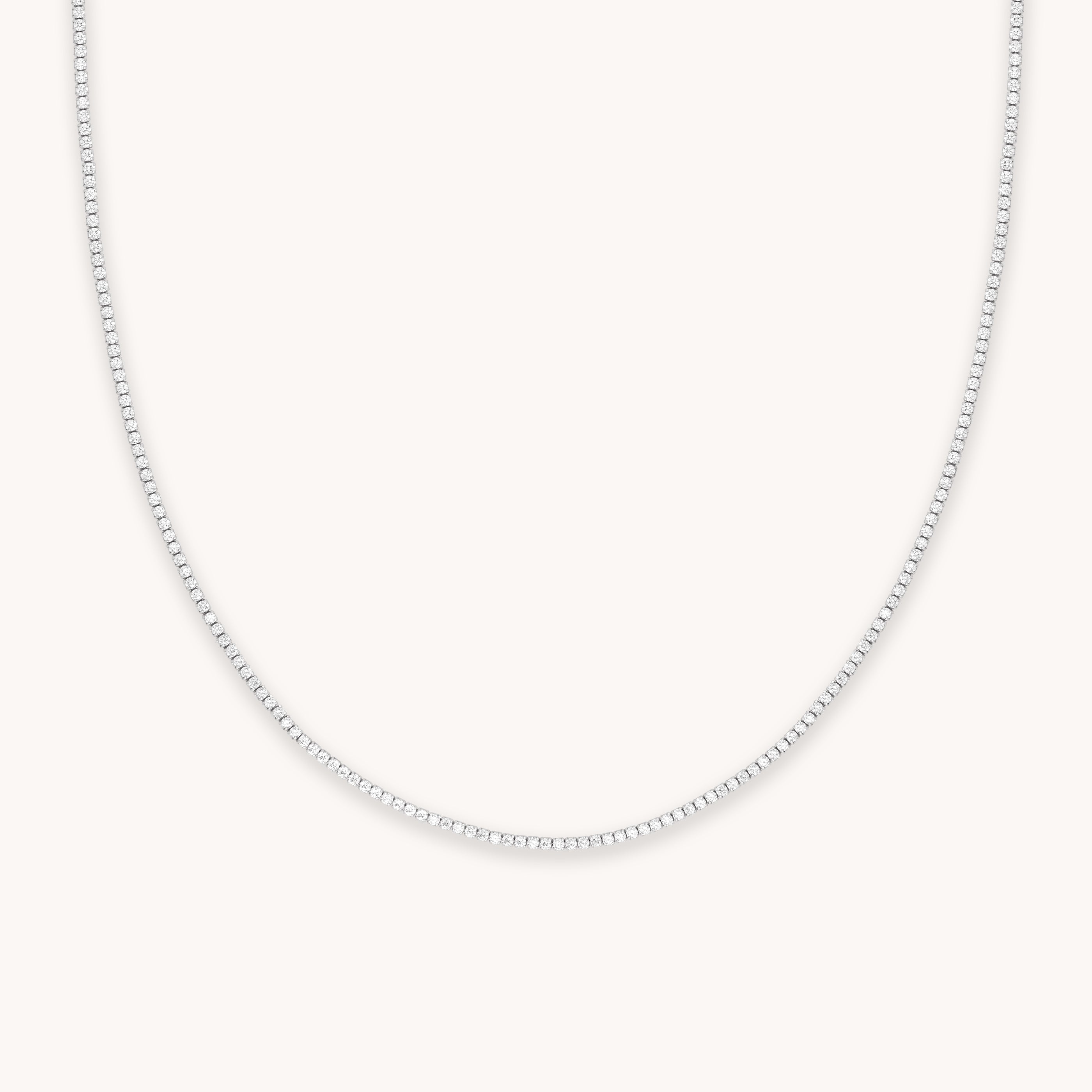 Tennis Chain Necklace in Silver