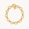 Textured Oval Link T-Bar Bracelet in Gold