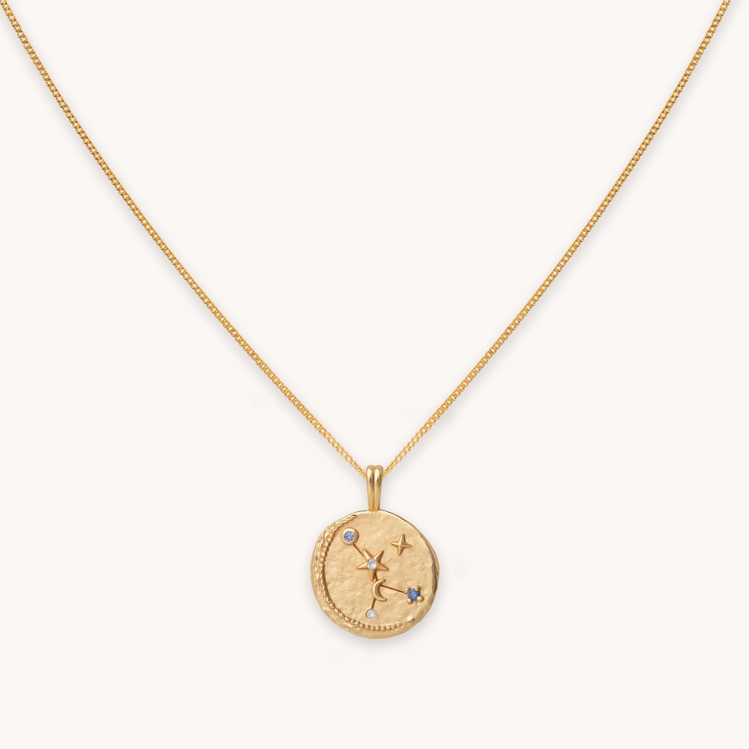 Cancer Zodiac Pendant Necklace in Gold