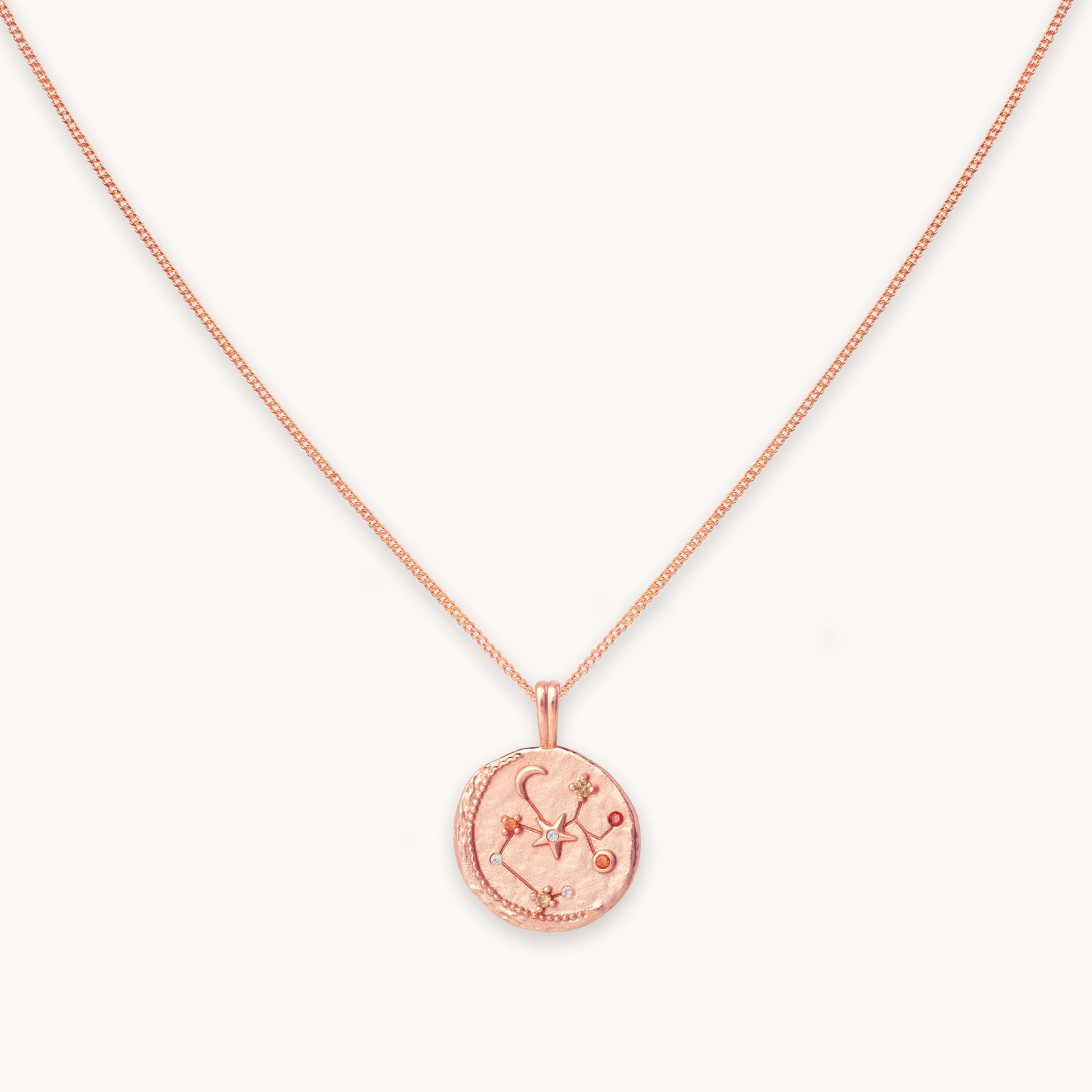 Sagittarius Zodiac Pendant Necklace in Rose Gold