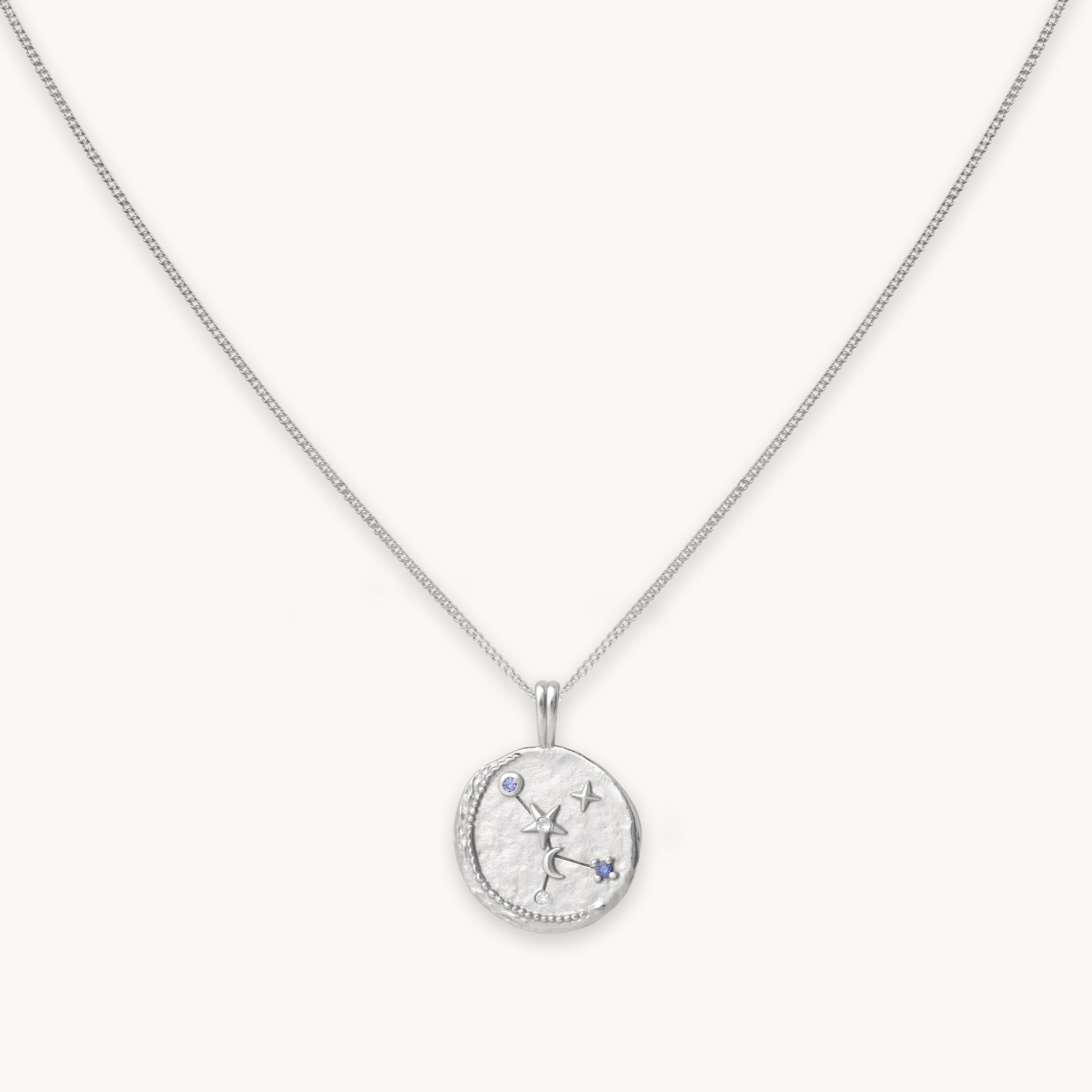 Cancer Zodiac Pendant Necklace in Silver