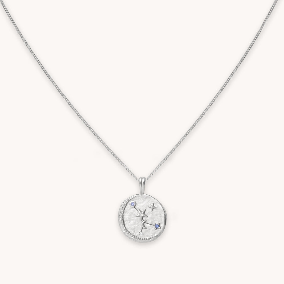 Cancer Zodiac Pendant Necklace in Silver