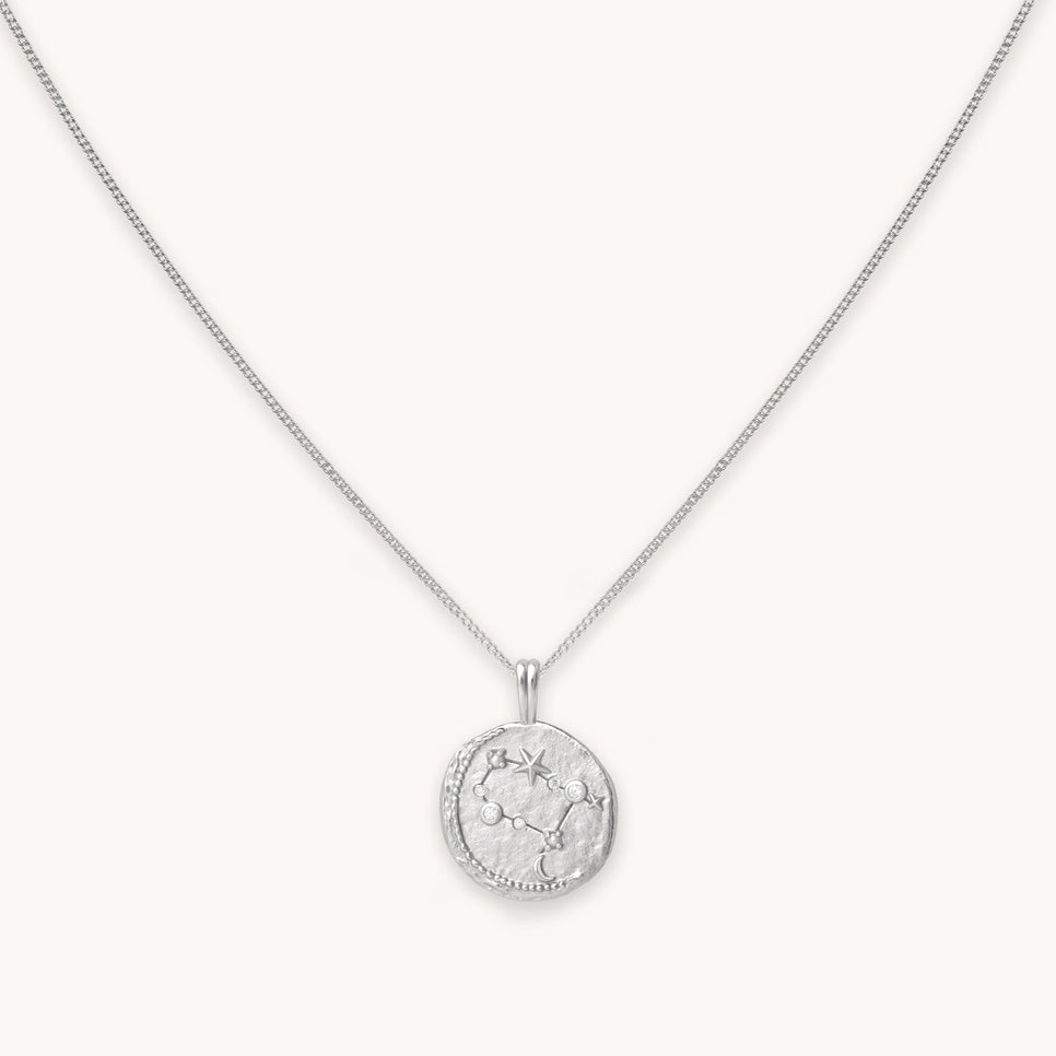 Gemini Zodiac Pendant Necklace in Silver