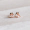 Baguette Crystal Stud Earrings in Rose Gold