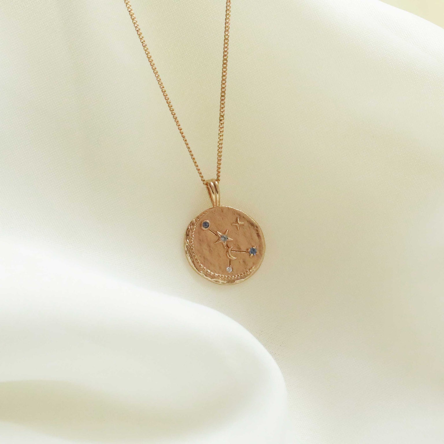 Cancer Zodiac Pendant Necklace in Gold