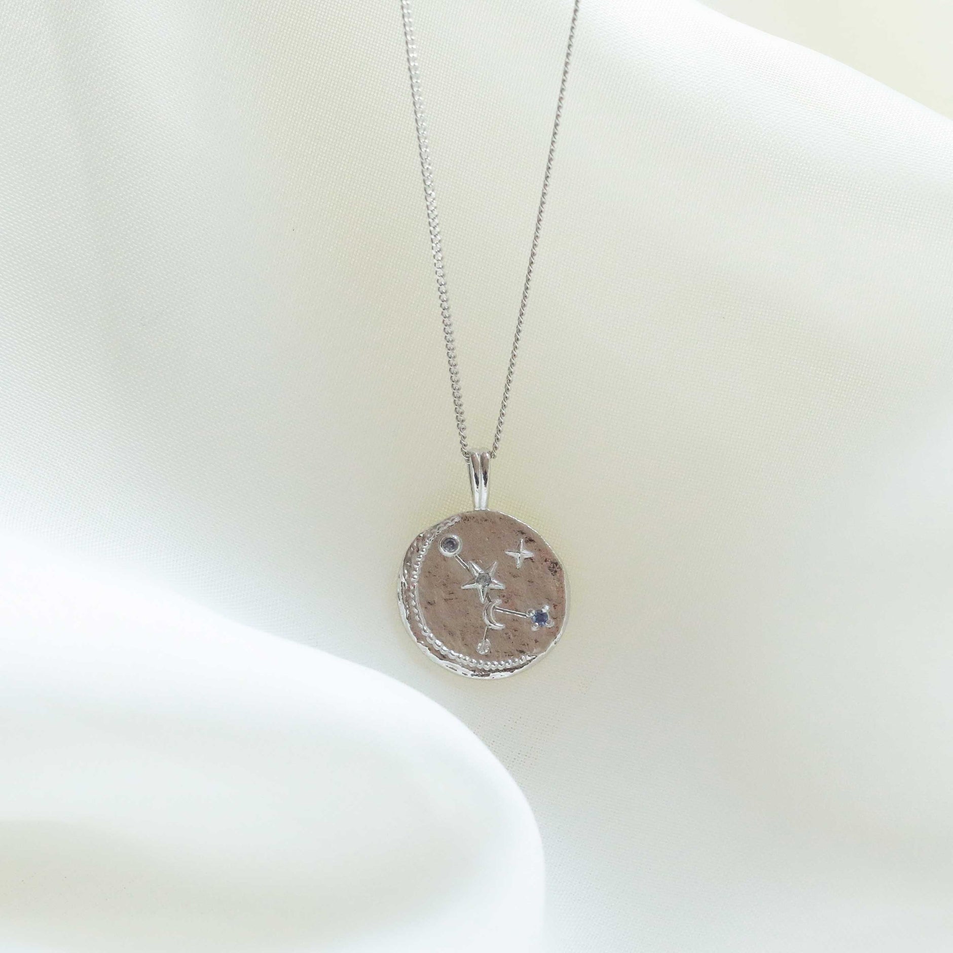 Cancer Zodiac Pendant Necklace in Silver