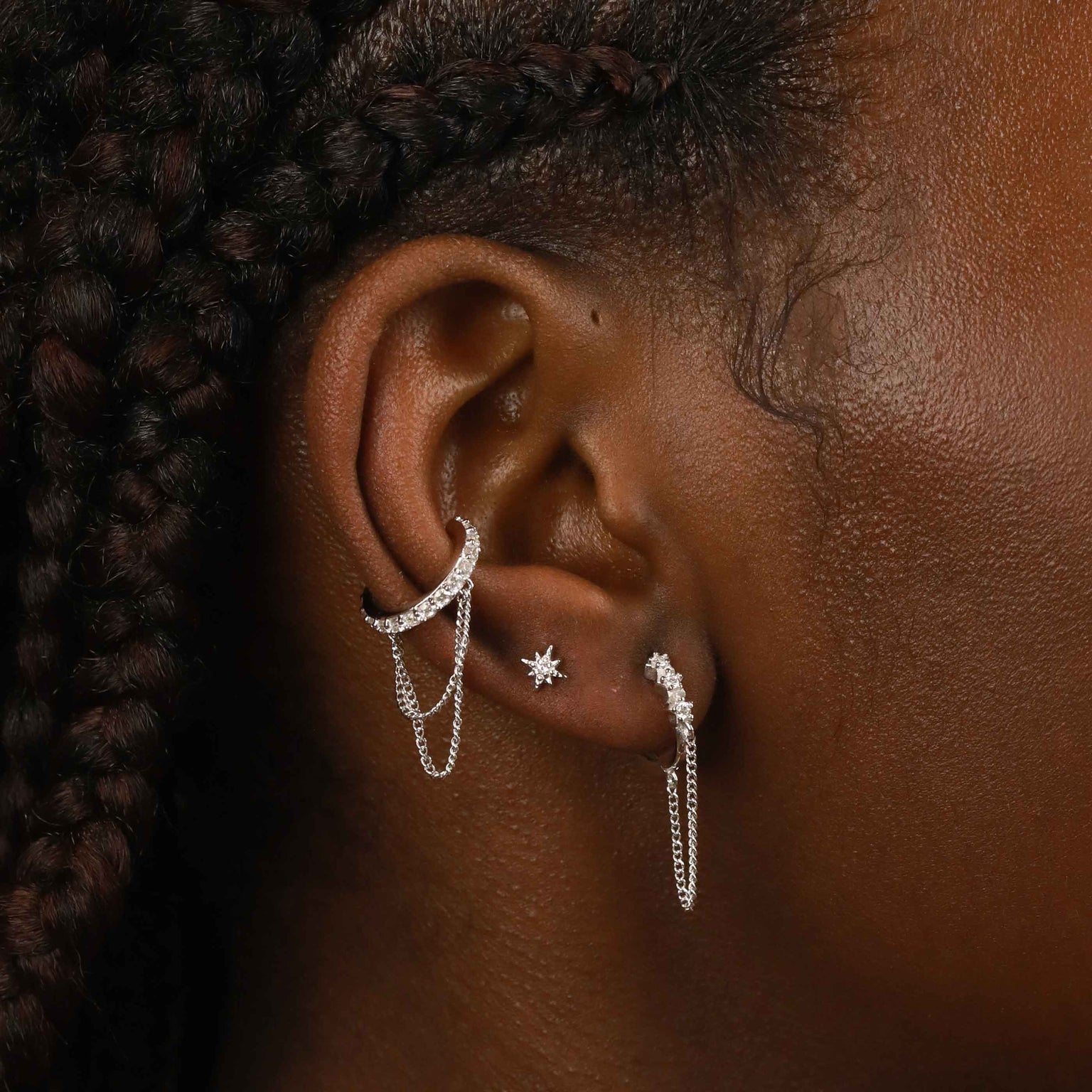 Long Chain Ear Cuff Earring