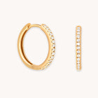 Crystal Hinge Small Hoops in Gold