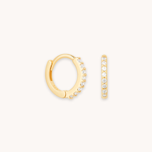 Crystal Jewelled Huggies in Gold
