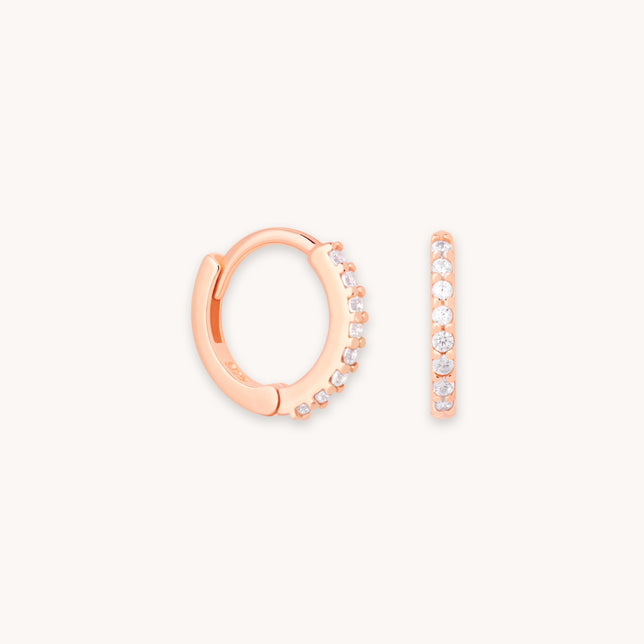 Crystal Jewelled Huggies in Rose Gold