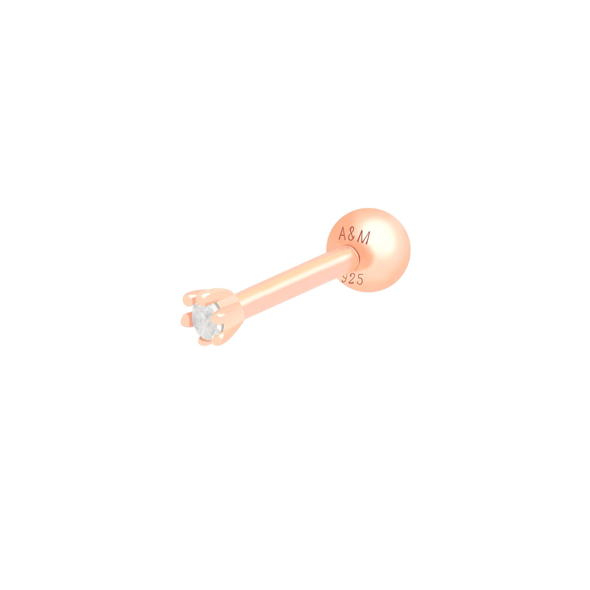 Flora Tiny Barbell in Rose Gold