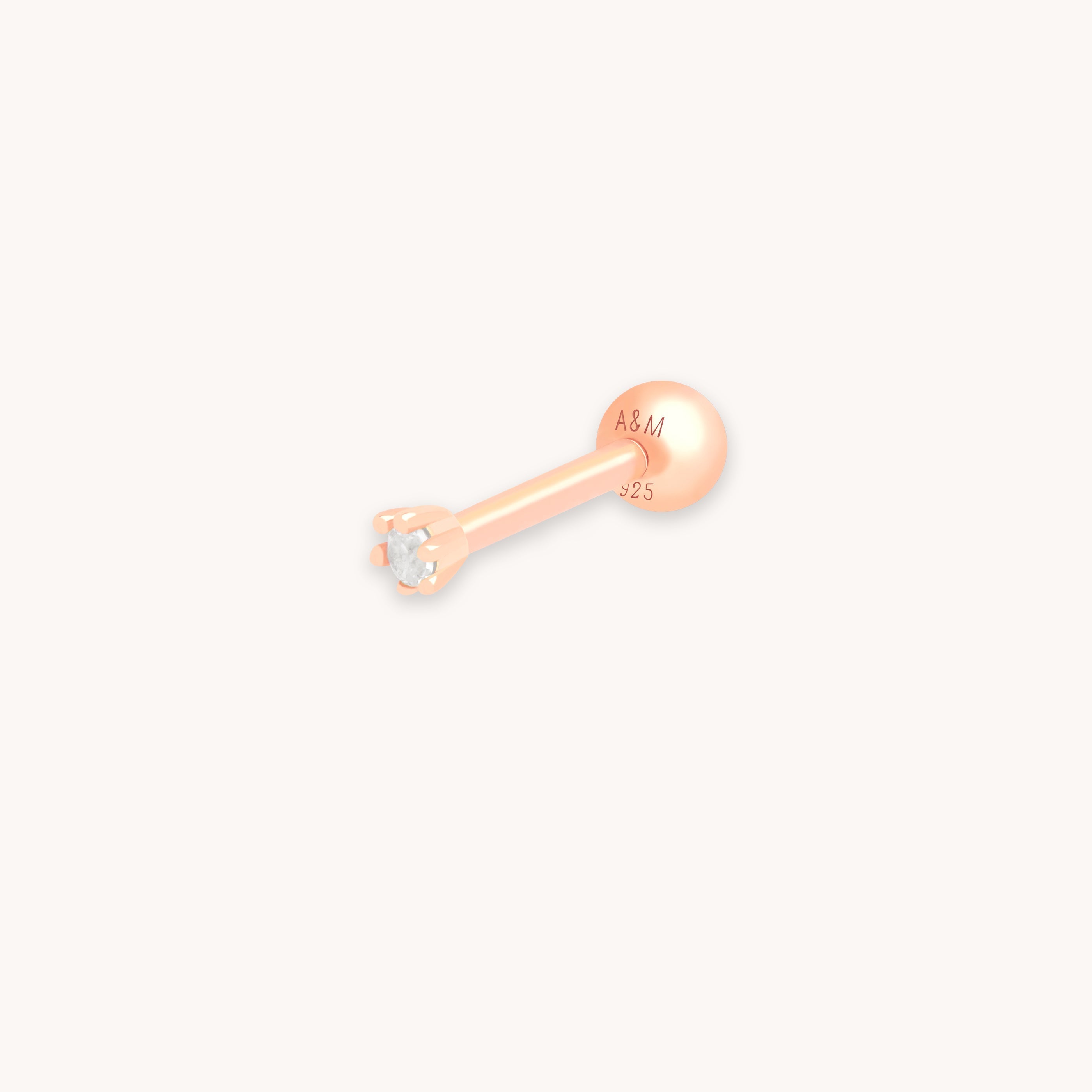 Flora Tiny Barbell in Rose Gold