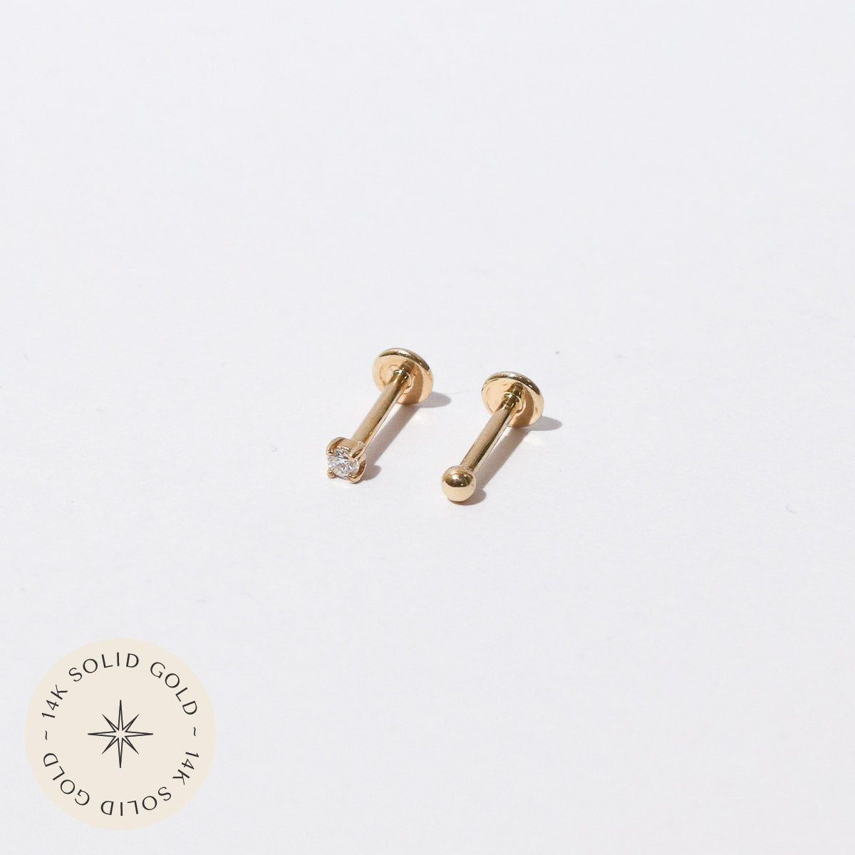 Diamond Piercing Stacking Set in Solid Gold