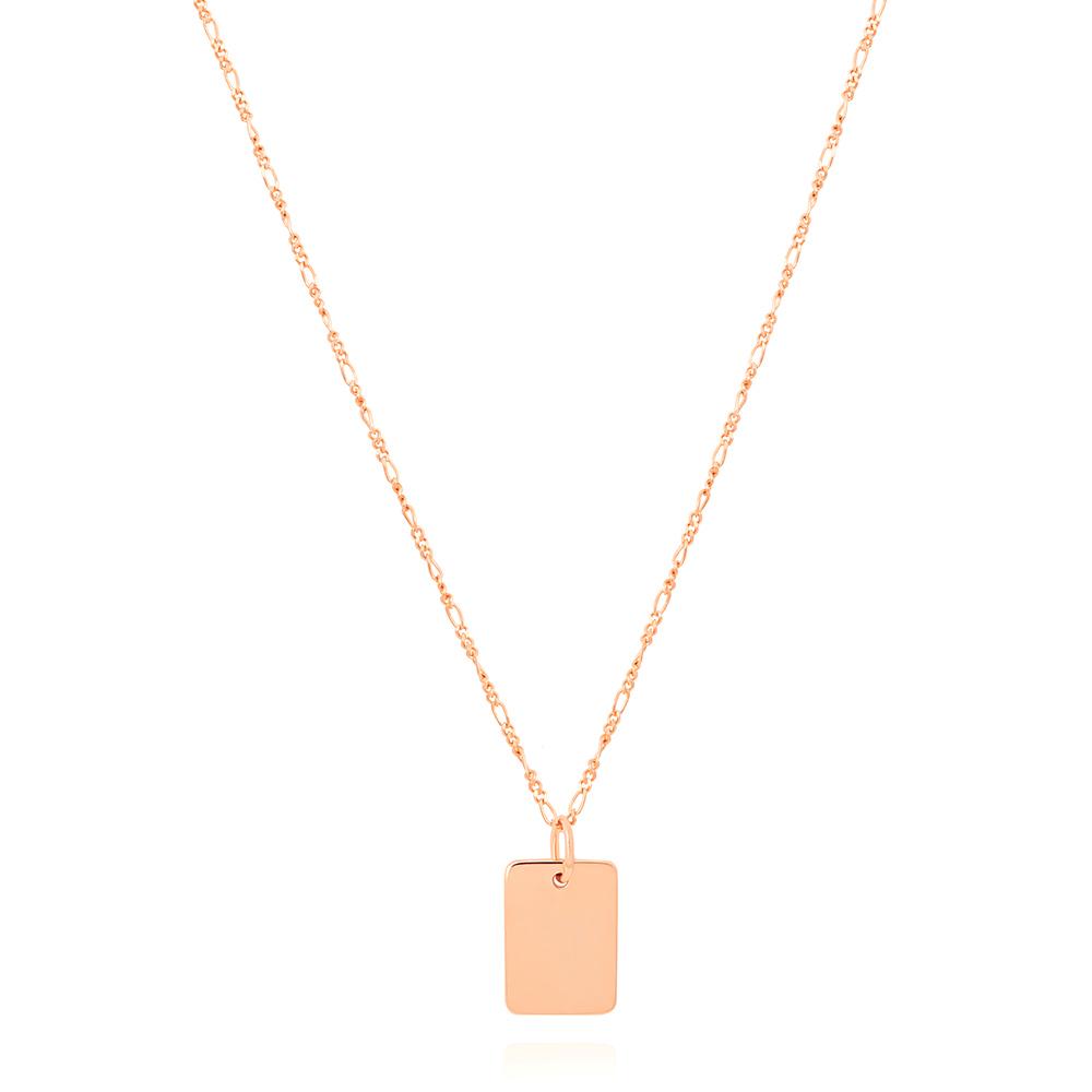 Rose gold large ID necklace