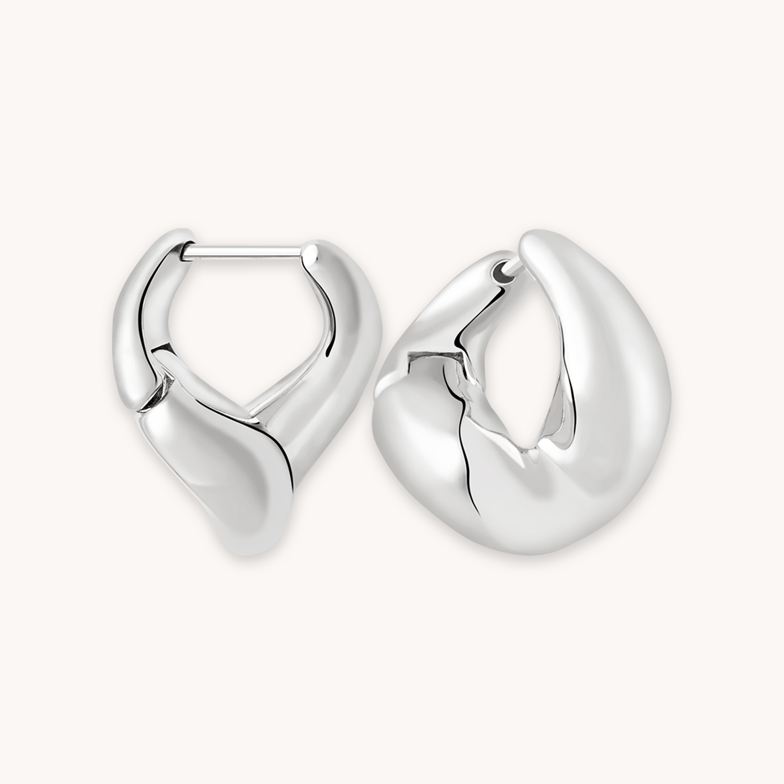 Molten Hoops in Silver