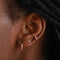 Triple Crystal Stud Earrings in Rose Gold