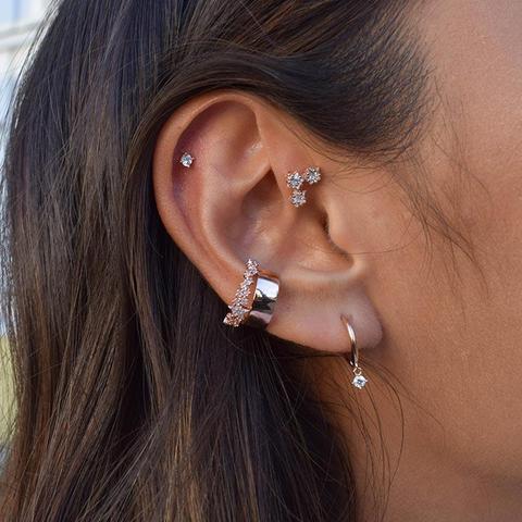 April Birthstone Stud Earrings in Rose Gold with Clear CZ