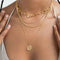Oval Snake Chain Necklace in Gold layered with necklaces