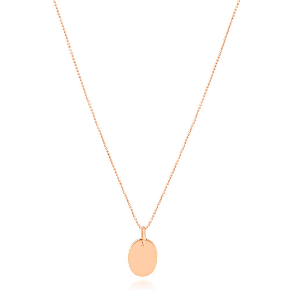 Rose gold oval pendant necklace