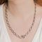 Ribbed Link Chain Necklace in Silver