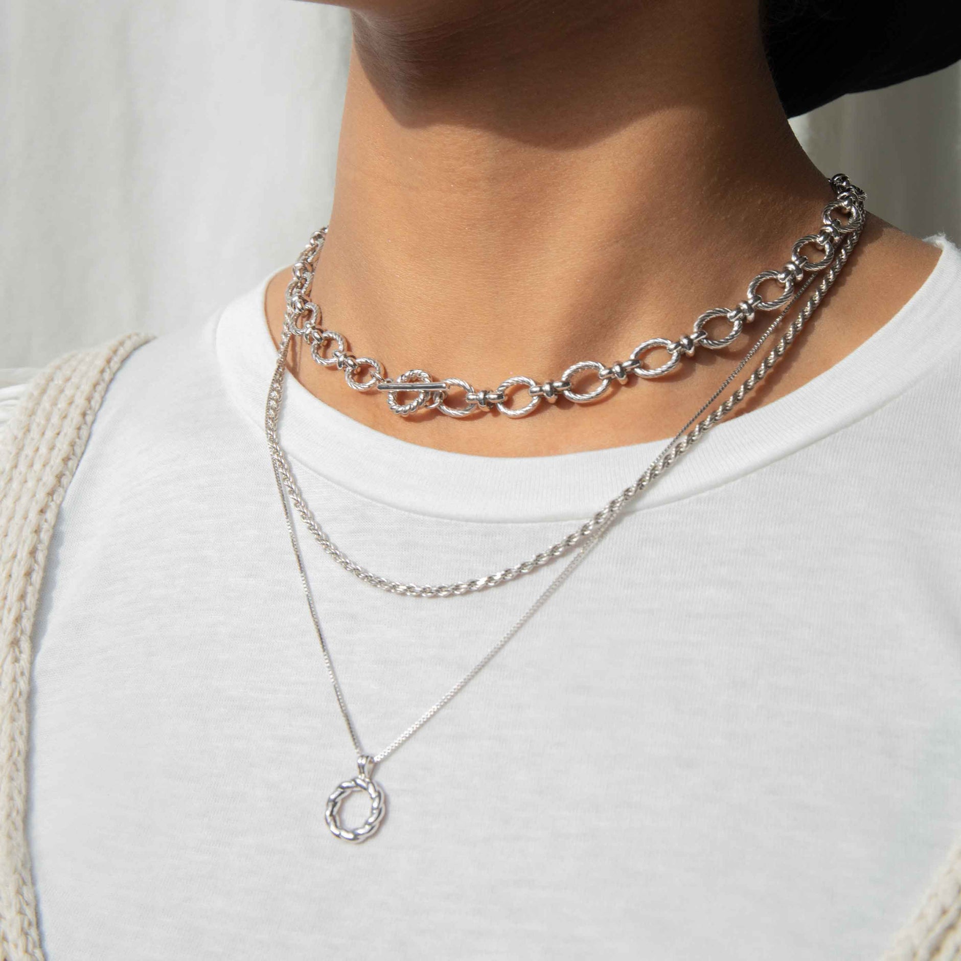 Rope Chain Necklace in Silver