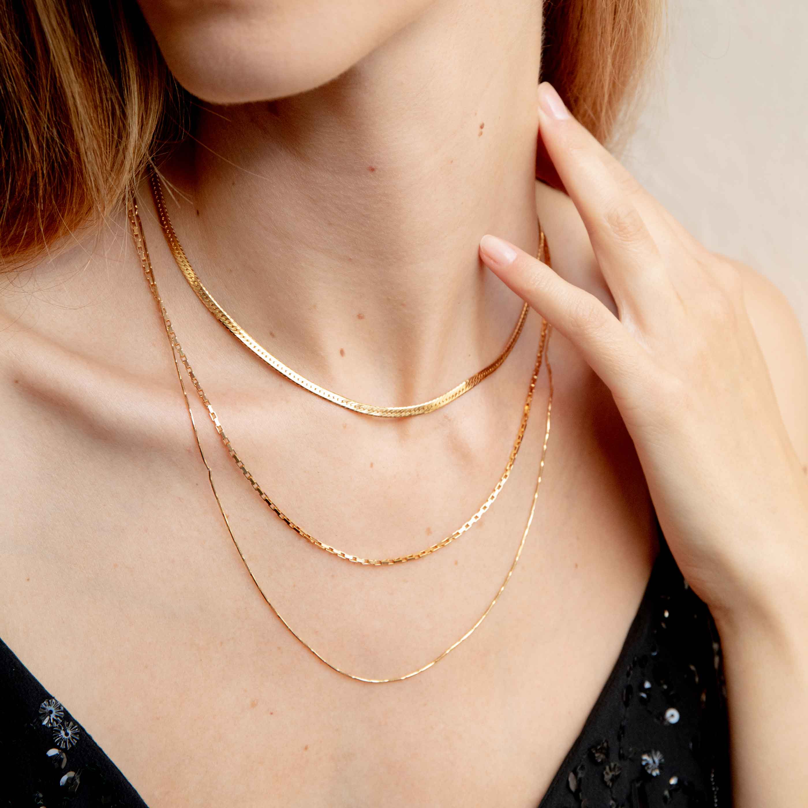 Snake Chain Gold Necklace | Astrid & Miyu