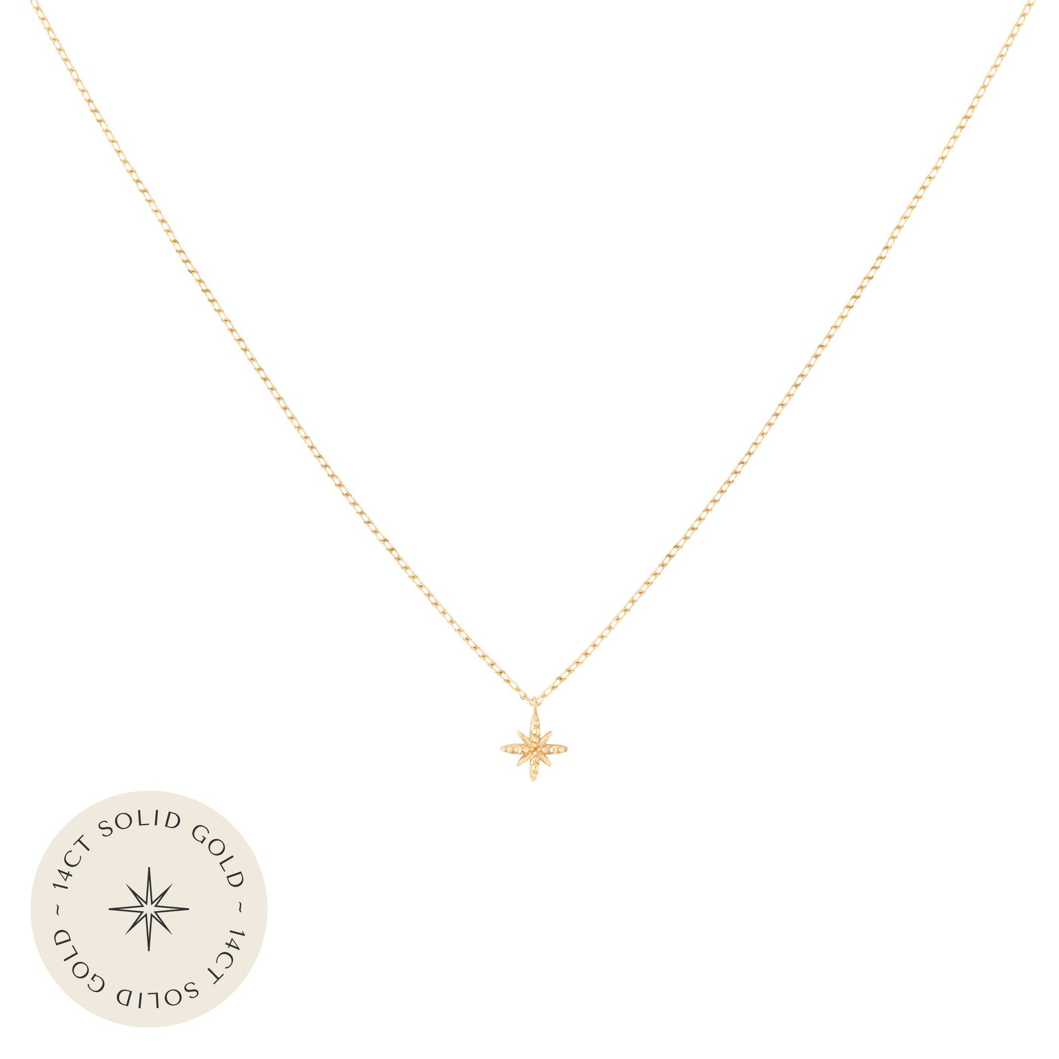 Twilight Pendant Necklace in Solid Gold with 14CT solid gold label