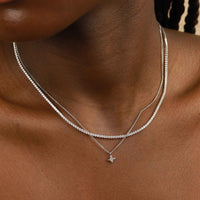 Tennis Chain Necklace in Silver