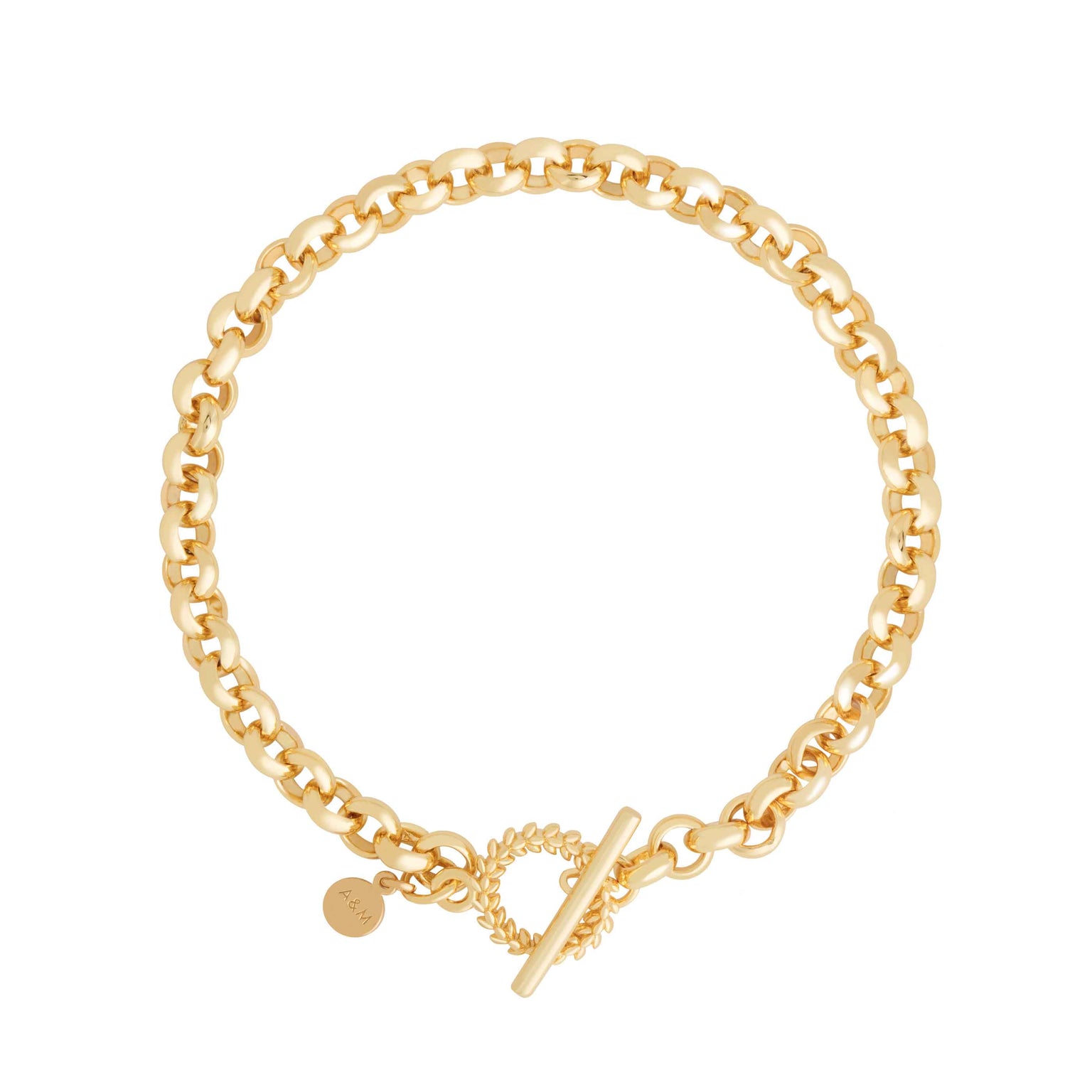 Wreath T-Bar Chunky Bracelet in Gold